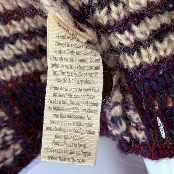 Anthropologie Lia Molly Shrug Cardigan Wool Blend Knit Striped Unique Twee Sz XS - Picture 9 of 10